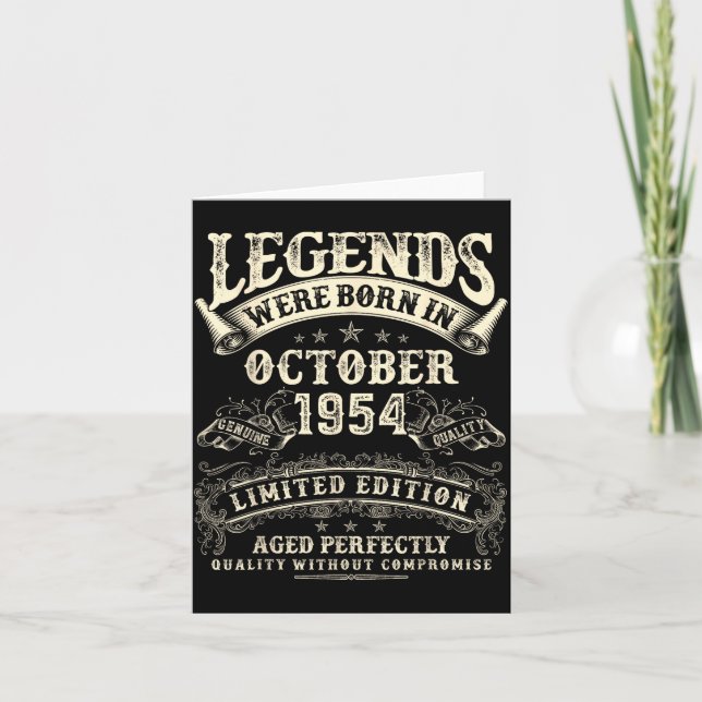 Retro 71st Birthday For Men 71 Year Old October 19 Karte (Vorderseite)