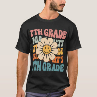 Retro 7. Klasse Daisy farbenfroh zurück zur Schule T-Shirt