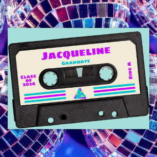 Retro 80 Lila Mix-Tape 2025 Abschluss Ankündigung
