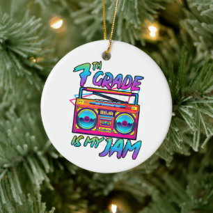 Retro 80er 7. Klasse ist mein Ding Zurück zur Schu Keramik Ornament
