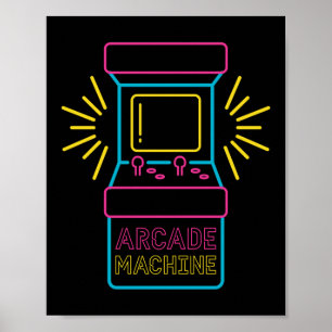 Retro 80er 90er Neon-Arcade-Maschine Arcade-Schran Poster