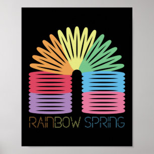 Retro 80er 90er Neon Regenbogen Frühling Poster