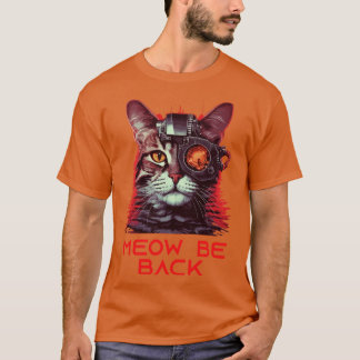 Retro 80er 90s Robot Cat Geschenke Pun Funny Cat 3 T-Shirt