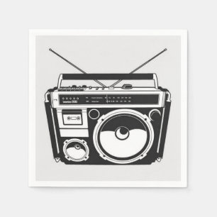 Retro 80er Boombox Gray Serviette