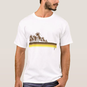 Retro 80er Brown/Goldpalmen T-Shirt