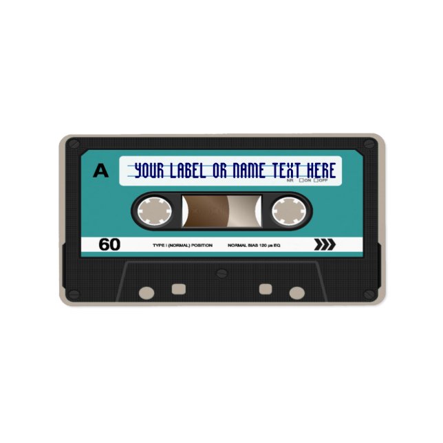 Retro 80er Cassette Mixtape Personalisiert Adressaufkleber (Vorne)