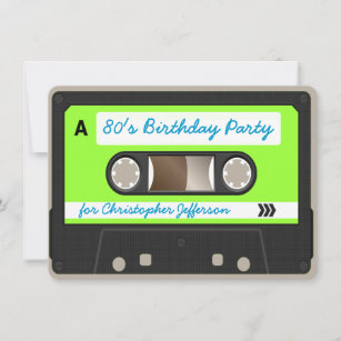 Retro 80er Cassette Tape Geburtstagsparty Einladun Einladung