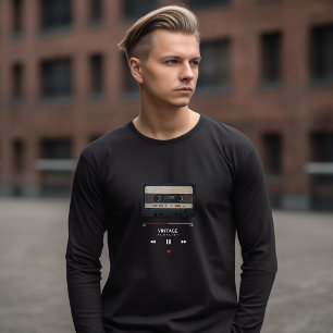 Retro 80er Cassette Tape Playlist Long Sleeve T-Shirt