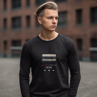 Retro 80er Cassette Tape Playlist Long Sleeve T-Shirt