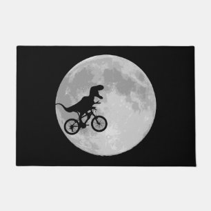 Retro 80er Dinosaur Fahrrad und Mond Fußmatte