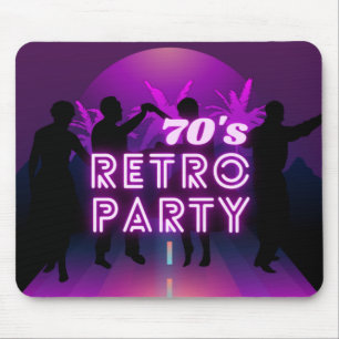 Retro 80er Disco Dance Party Neon Lila Funky Mousepad