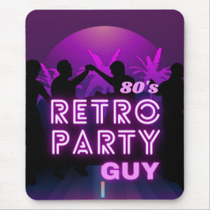 Retro 80er Disco Dance Party Neon Lila Funky Mousepad