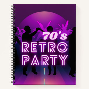 Retro 80er Disco Dance Party Neon Lila Funky Notizbuch