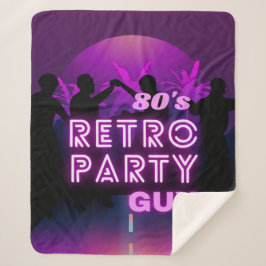 Retro 80er Disco Dance Party Neon Lila Funky Sherpadecke