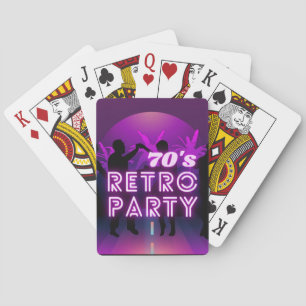 Retro 80er Disco Dance Party Neon Lila Funky Spielkarten