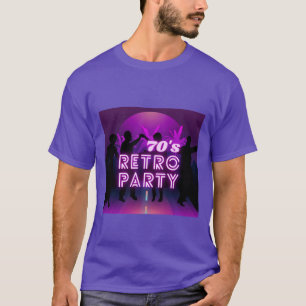 Retro 80er Disco Dance Party Neon Lila Funky T-Shirt