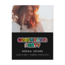 Retro 80er farbenfrohe Graduierungsparty Foto