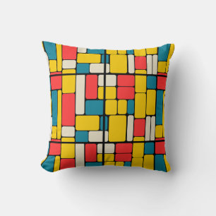 Retro-80er fett geometrisch, modern hell kissen