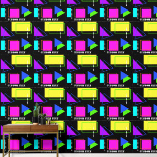 RETRO-80ER FUNKY HELLE BUNTE FLUOR-MUSTER TAPETE