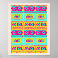 Retro 80er Funky Kassette Illustration