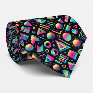 Retro-80er-Funky-Shapes-Neon-Halstuch Krawatte