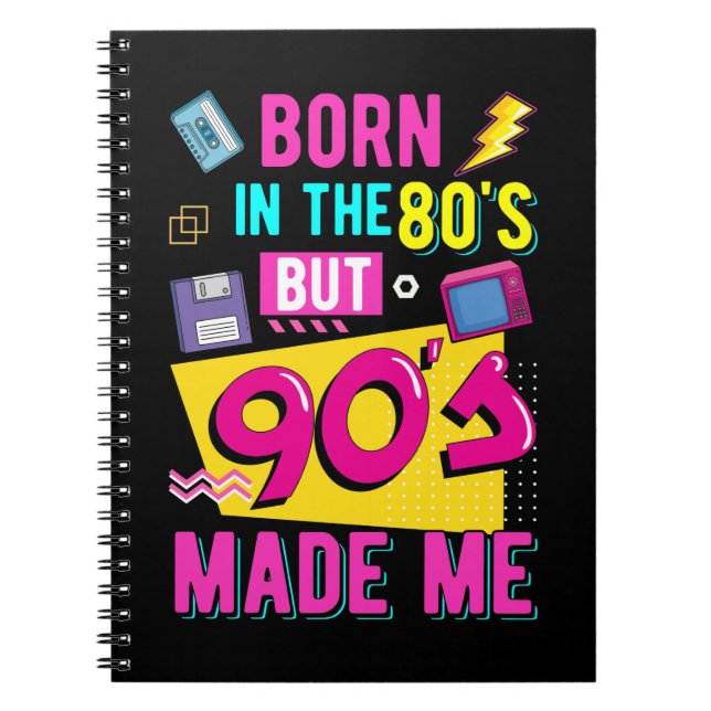 Retro 80er Geboren Music Party Disco 90er Notizblock (Vorderseite)