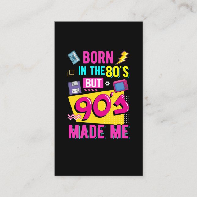 Retro 80er Geboren Music Party Disco 90er Visitenkarte (Vorderseite)