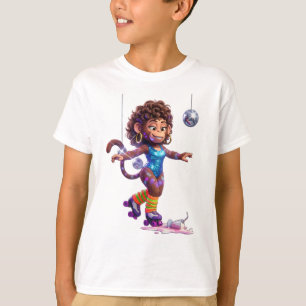 Retro-80er-Jahre-Ästhetik-Roller-Disco-Affe T-Shirt