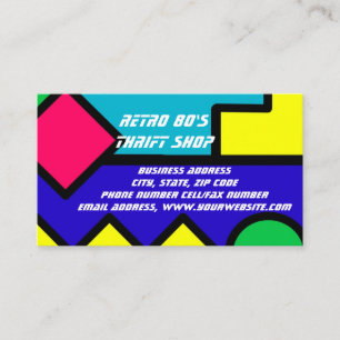 Retro-80er-Jahre-Farblock-Kleidungsmodetrends Visitenkarte