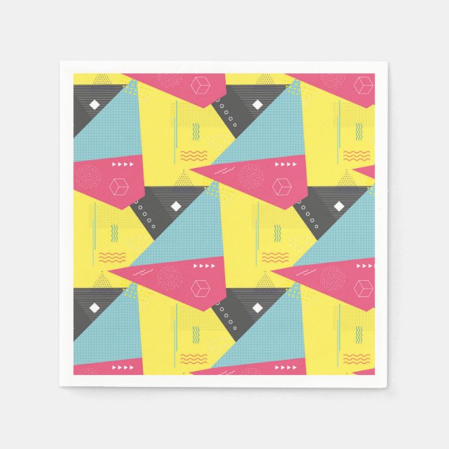Retro 80er Jahre Stilpapier Napkins Serviette (Vorderseite)