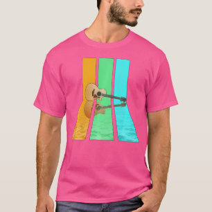 Retro 80er Jahre Vintage Style Akustikgitarre T-Shirt