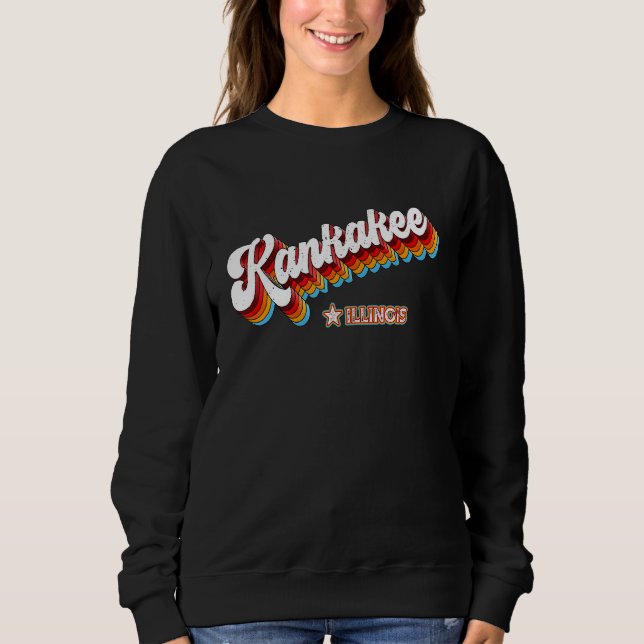 Retro 80er Kankakee Illinois Il Sweatshirt (Vorderseite)
