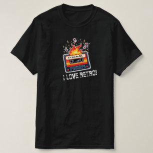 Retro-80er-Kassette-T-Shirt – Ich liebe Retro T-Shirt