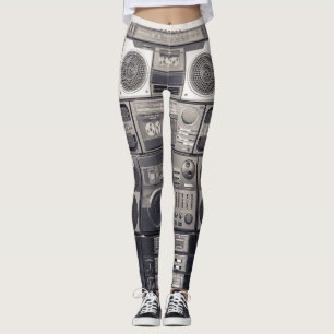 Retro 80er Kassettenrekorder Muster. Leggings