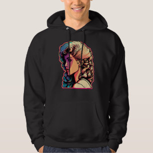 Retro 80er Mädchen mit Big Hair Matching Party Out Hoodie