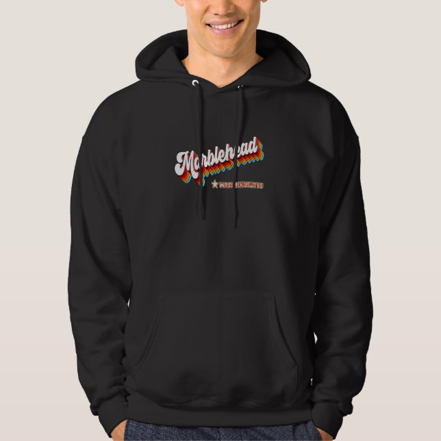 Retro 80er Marblehead Massachusetts Ma Hoodie (Vorderseite)