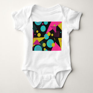 Retro 80er Memphis Geometric Design Baby Strampler