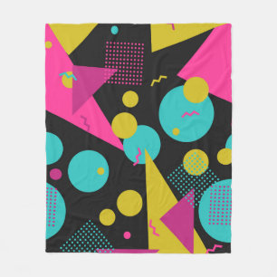 Retro 80er Memphis Geometric Design Fleecedecke