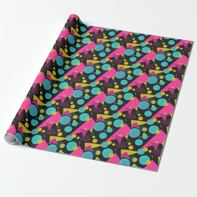 Retro 80er Memphis Geometric Design Geschenkpapier (Ungerollt)