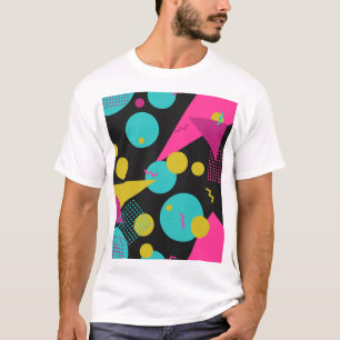 Retro 80er Memphis Geometric Design T-Shirt