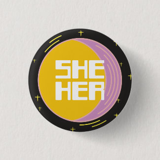 Retro 80er Moon Sie/Ihre Pronos Button