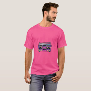 Retro 80er Neon Boombox Design   Pop Art Music Lie T-Shirt