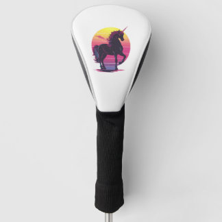 Retro 80er Neon Einhorn (1) Golf Headcover