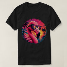 Retro 80er Neon Flamingo Sonnenuntergangs-Sonnenbr