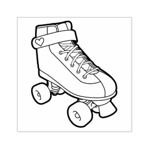 Retro 80er Niedlich Cartoon Roller Skate Gummistempel