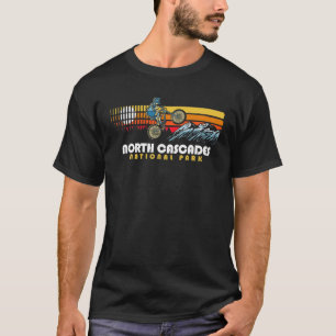 Retro 80er North Cascades Nationalpark Berg Bi T-Shirt