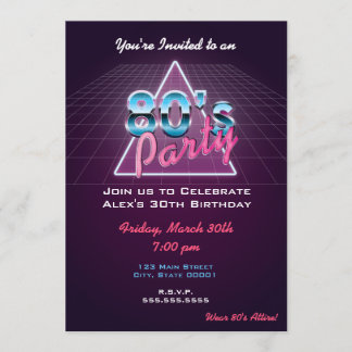 Retro 80er-Party Einladung