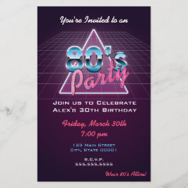 Retro 80er Party Flyer