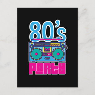 Retro-80er-Party-Girl-Awesome-farbige Postkarte