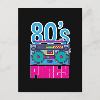 Retro-80er-Party-Girl-Awesome-farbige Postkarte
